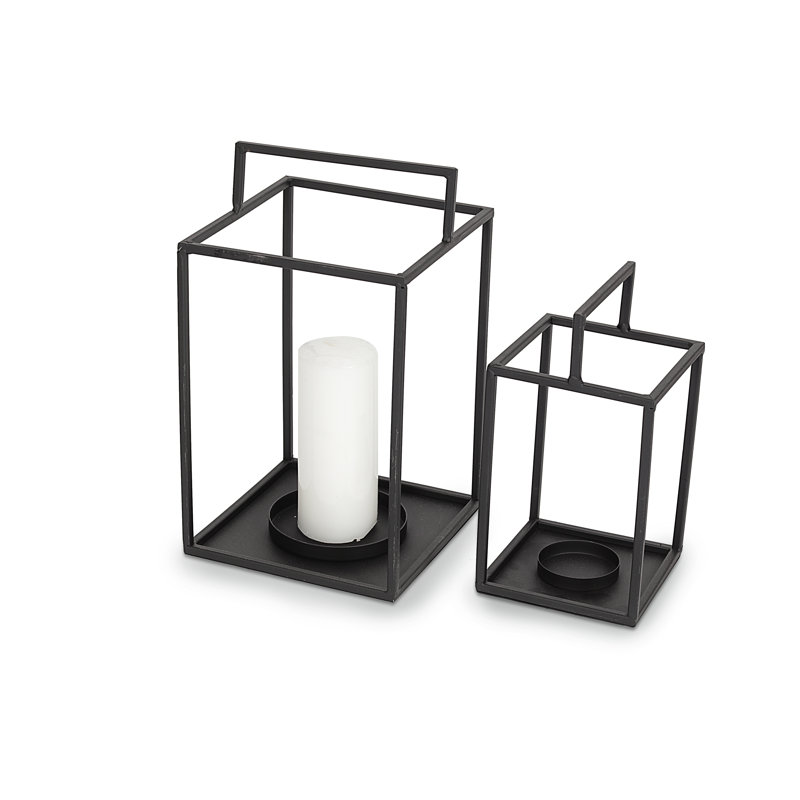 Brambly Cottage Lantern 2 Piece Iron Candlestick Set Wayfair.co.uk